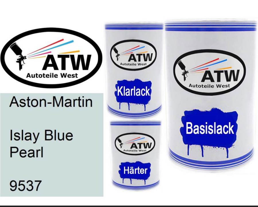 Aston-Martin, Islay Blue Pearl, 9537: 500ml Lackdose + 500ml Klarlack + 250ml Härter - Set, von ATW Autoteile West.